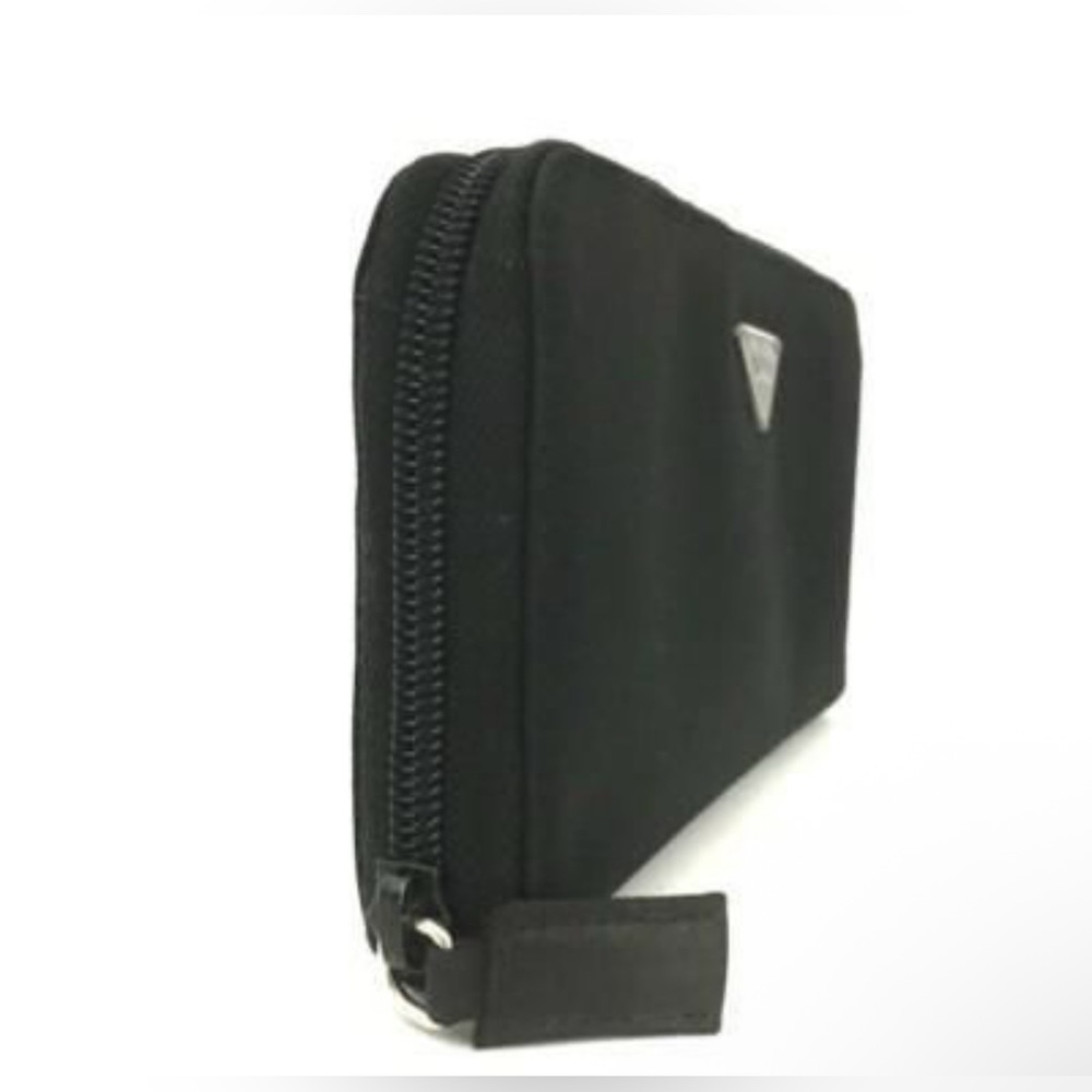 Prada logo plate Black Nylon zip around long Wallet  authentic like New - Picture 13 of 15